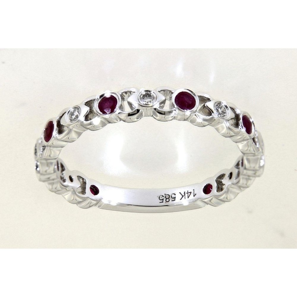 Real Diamond Full Eternity Ruby Gemstone Band